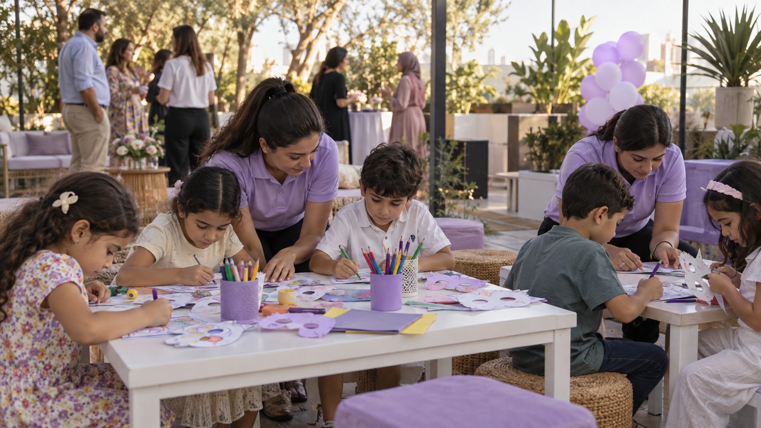 Illustration of a children’s creative workshop